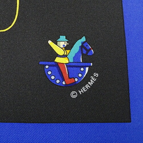 HERMES Black Silk Scarf - Picture 6 of 12